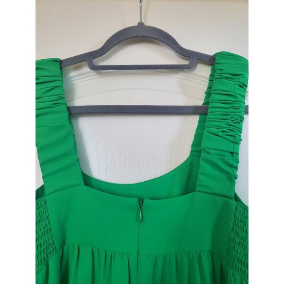 Amanda Uprichard Nicolia Grass Green Sleeveless Tiered Ruffle Mini Dress, Small - Picture 11 of 13